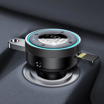 15. Baseus Enjoy FM transmitter car charger LED 2x USB / 3.5mm jack wireless MP3 player Bluetooth 5.0 3.4A black (CCLH-01)