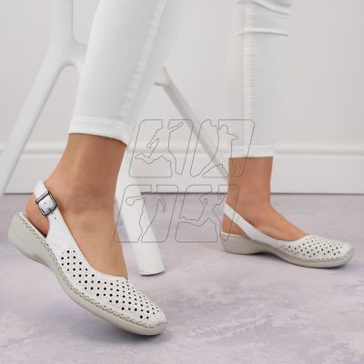 14. Comfortable leather sandals Rieker W RKR665 white