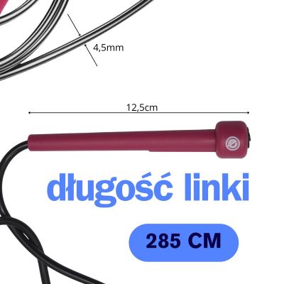 4. PVC SPEED SKIPPING ROPE 285CM PINK ENERO FIT