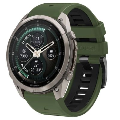 Tech-Protect Iconband Pro Strap for Garmin Fenix 5X / 5X Plus / 6X / 6X Pro / 7X / 8 / 8 Pro / 9 / 9 Pro (47 mm) – green-black