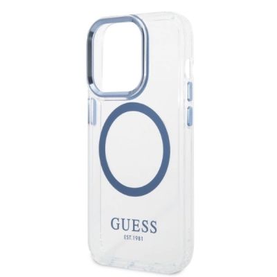 6. Guess GUHMP14XHTRMB iPhone 14 Pro Max 6.7" blue/blue hard case Metal Outline Magsafe