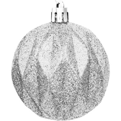 4. DECORATIVE PLASTIC BALL 6CM SET 35 PCS SILVER