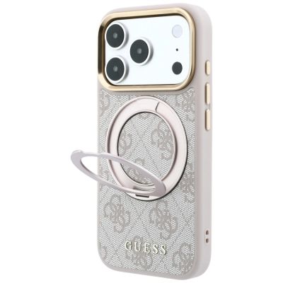 2. Guess Ring Stand 360 4G Classic Logo MagSafe Case for iPhone 17 Pro Max / 18 Pro Max - Pink