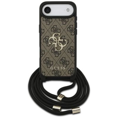 Guess 4G Big Logo Cord Stap Crossbody Case for iPhone 17 Air - Brown