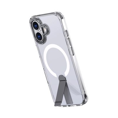 2. Hybrid Armor X Case for iPhone 17 with Stand, Compatible with MagSafe - Transparent