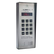 Laskomex CD-2600R audio with RFID key reader made of stainless steel, in a surface-mounted housing.
