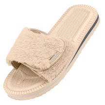 Kubota flip-flops with velcro and beige fur K24AW-100-001-03-1