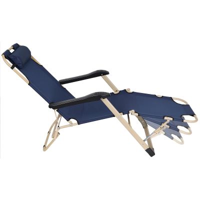 18. GARDA MULTI-POSITION TRAVEL CHAIR WITH HEADREST NAVY BLUE - BEIGE