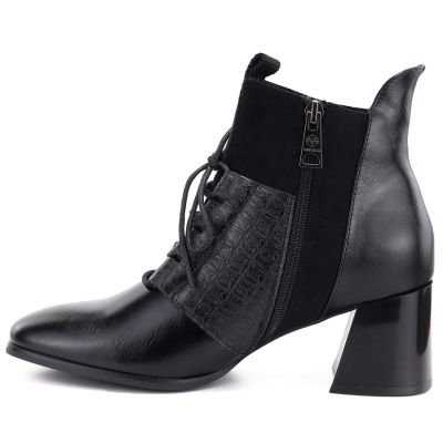 8. Women's insulated high-heeled ankle boots, black, Vinceza 58670