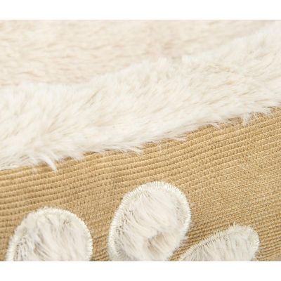 3. BED WITH VERY SOFT FUR FOR DOG OR CAT 60X48CM - BEIGE