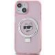 3. Karl Lagerfeld KLHMP15SHMRSCHP iPhone 15 6.1" pink/pink hardcase Ring Stand Choupette Head MagSafe