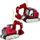 5. GLASS FIGURINE CHRISTMAS ORNAMENT VEHICLE EXCAVATOR MICA