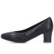 10. Women's leather pumps with a low heel, black Rieker 44650-05