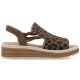 6. Women's beige leopard print platform sandals Rieker 62741-90