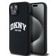 DKNY Liquid Silicone White Printed Logo MagSafe Case for iPhone 15 Plus / 14 Plus - Black