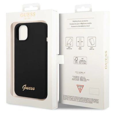 8. Guess GUHCP14MSLSMK iPhone 14 Plus 6.7 "black / black hard case Silicone Vintage Gold Logo