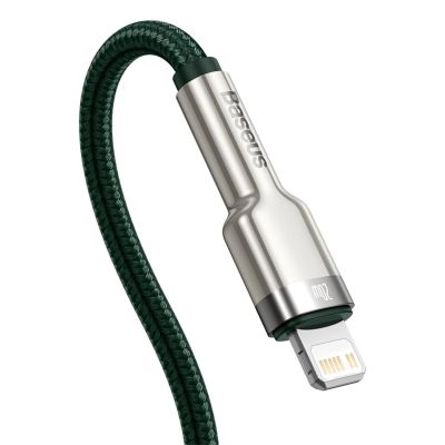 3. Baseus Cafule PD 20W USB-C - Lightning Cable with Metal Tips 2m - Green