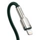 3. Baseus Cafule PD 20W USB-C - Lightning Cable with Metal Tips 2m - Green