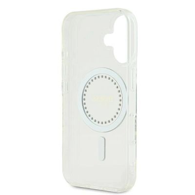 7. Guess IML Rhinestones MagSafe Case for iPhone 16 Plus - White