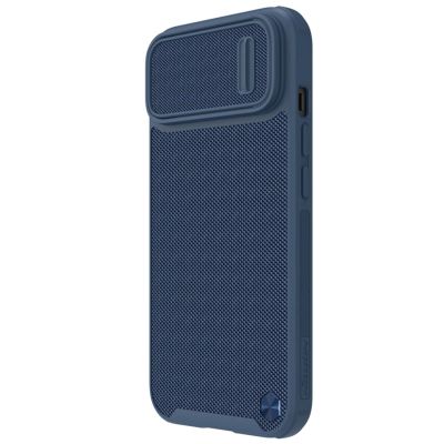 2. Nillkin Textured S Case for iPhone 14 Plus, armored cover with camera cover, blue
