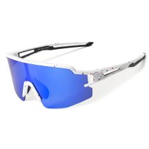 Rockbros Polarized Cycling Glasses with UV Protection and Corrective Insert Blue Lenses - White
