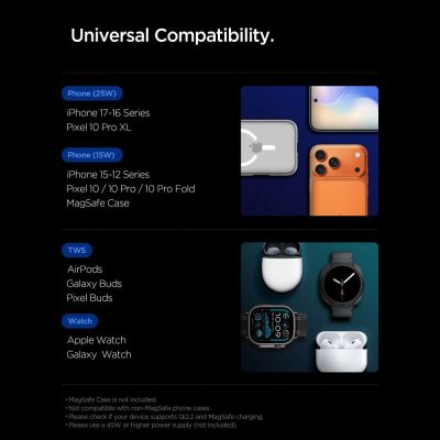 13. Spigen Essential Qi2.2 25W 3in1 MagSafe Magnetic Wireless Charger - Black