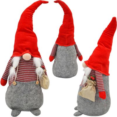 9. DECORATIVE SANTA CLAUS 50 CM GIRL WITH BAG AND ROWNBERRY