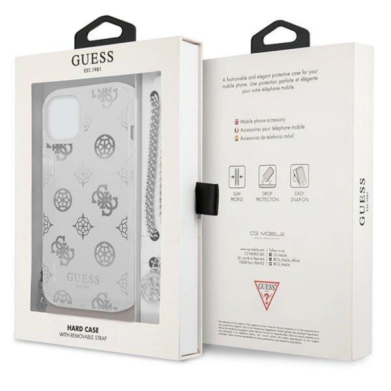 8. Guess GUHCP13SKPESI iPhone 13 mini 5.4" silver/silver hardcase Peony Chain Collection