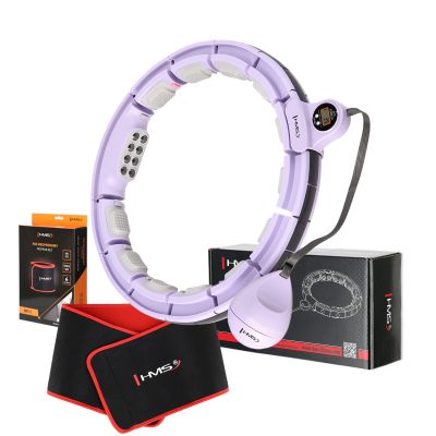 VIOLET HHM13 MAGNETIC HULA HOP SET WITH HMS COUNTER + BR163 BLACK SLIMMING BELT
