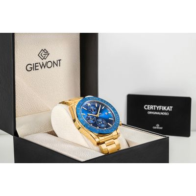 7. Men's Watch Giewont Chronograph Sapphire Gold Blue GW8720-B6
