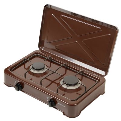 Ravanson K-02BR 2-burner adjustable gas stove (brown)