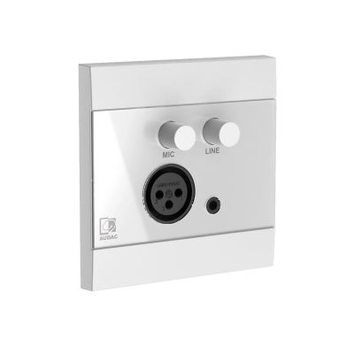 2. AUDAC WP205/W wall module, XLR mic + 3.5 mm jack, white