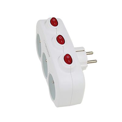 5. ESPERANZA ELECTRIC SOCKET 3-OUTLET WITH SWITCHES WHITE ELK307W
