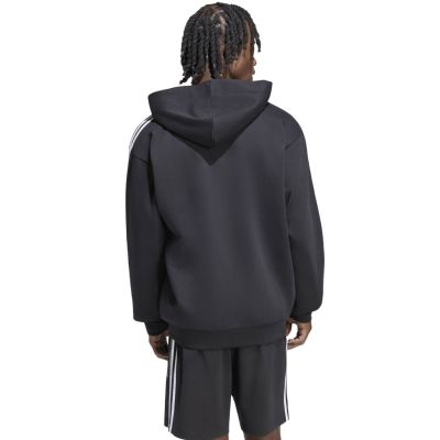 3. Men's adidas Essentials 3-Stripes Fleece Full-Zip Hoodie Black KY6559