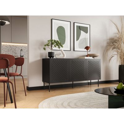 3. SIENA chest of drawers 150.5x40x75 black matt