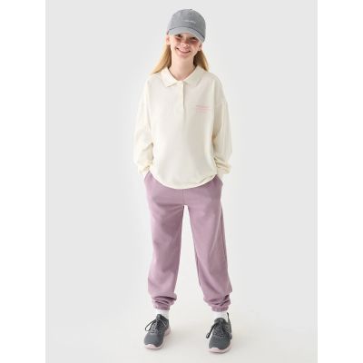 5. Girls' longsleeve plain 4F Junior 4FJRAW24TLONF438-11S