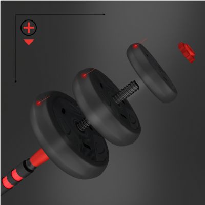 8. 6-in-1 Weight Set HMS SGN120 (Barbell, Dumbbells and Kettlebell) 20 kg