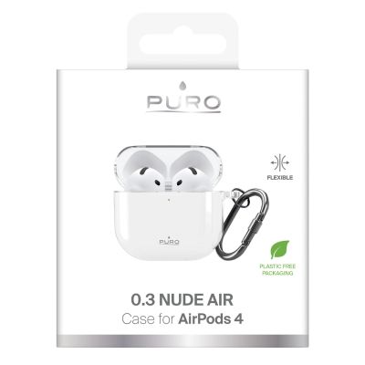 7. Puro 0.3 Nude Case for AirPods 4 - Transparent