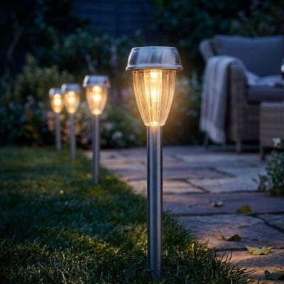 5. SOLAR LIGHT 6 X 39.5 CM STAINLESS STEEL