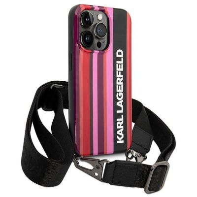3. Karl Lagerfeld KLHCP14XSTSTP iPhone 14 Pro Max 6.7 "hardcase pink / pink Color Stripes Strap