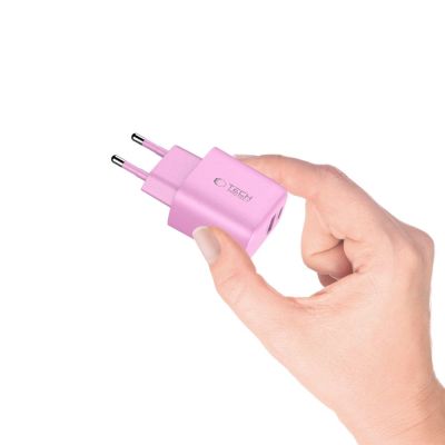 5. Tech-Protect NCA20 PD 20W QC3.0 USB-A / USB-C Wall Charger - Pink