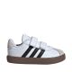 7. Adidas VL Court 3.0 Skateboarding Shoes for Kids White and Gray ID9157