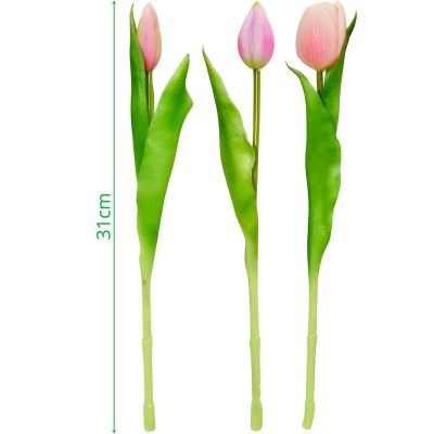 26. BOUQUET OF 7 PINK TULIPS 31 CM LIFE-LIKE SPRING DECORATION