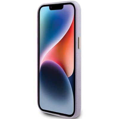 5. Guess Glitter Glossy Script case for iPhone 15 Pro - lilac