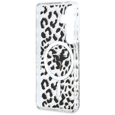 7. Guess IML Leopard Print Triangle MagSafe Case for Samsung Galaxy S26 - Black