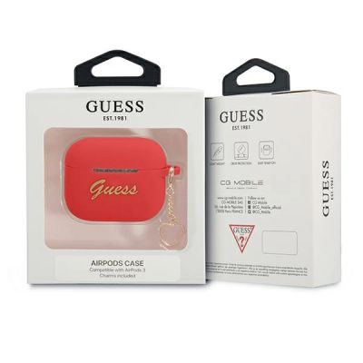 3. Guess GUA3LSCHSR AirPods 3 cover red/red Silicone Charm Heart Collection