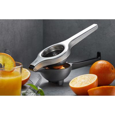 7. GEFU 13971 Citrus Juicer Nylon, Plastic, Stainless Steel Black, Stainless Steel