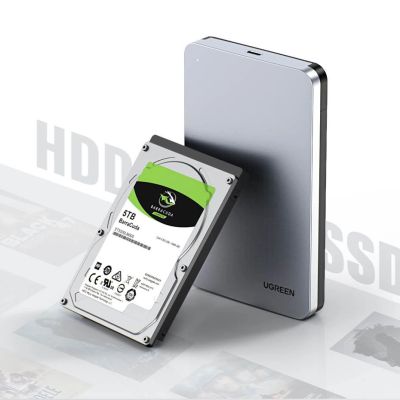 14. Ugreen CM300 70498 bay for 2.5'' SATA 3.0 6Gbps hard drive - gray + USB-C - USB-A cable 0.5m