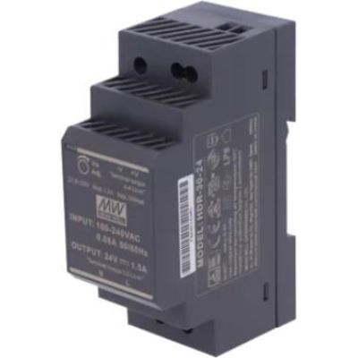 Wired power supply 24v dc 30w for din rail black ZS-24/30 Tech Controllers