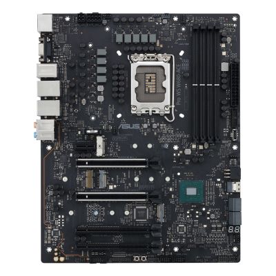 2. ASUS Pro WS W680-ACE W680 (LGA 1700) ATX motherboard, 2x PCIe 5.0, 3x PCIe 4.0, 3x PCIe 4.0 M.2 slots, 2x USB 3.2 Gen 2, 4x USB 3.2 Gen 1, 2x USB 2.0, 2x 2.5 Gb Ethernet, 1x SlimSAS, 4x SATA, HDMI, DisplayPort and VGA